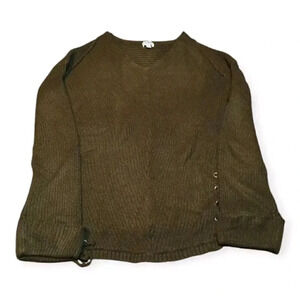 Umgee Olive Green Crew Neck Sweater